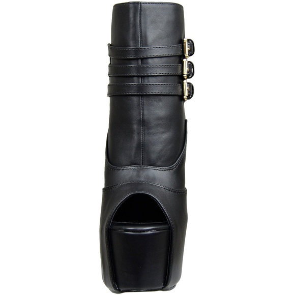 PEEP TOE STILETTO PLATFORM ANKLE BOOTIE - Picture 3 of 6